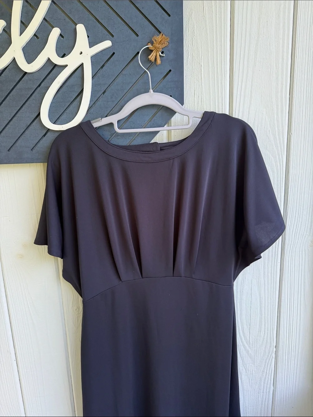 Ann Taylor Navy Midi A-Line Dress